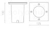 RIZZ SQ 125 rozsdamentes acél 230V LED 7W 41° IP67 3000K