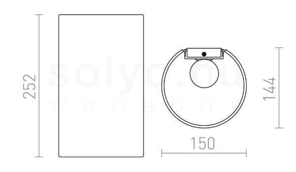 RON W 15/25 fali lámpa  Polycotton fekete/réz fólia 230V LED E27 15W