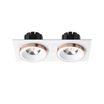SHARM SQ II süllyesztett lámpa fehér réz 230V LED 2x10W 24°  3000K