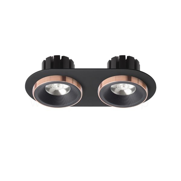 SHARM R II süllyesztett lámpa fekete/fekete réz 230V LED 2x10W 24°  3000K