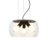 AMANDA függő lámpa matt fekete tiszta üveg 230V LED E27 3x15W