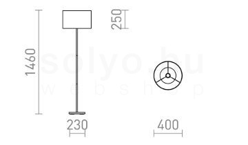 NYC/RON 40/25 állólámpa  Polycotton fekete/króm 230V LED E27 15W