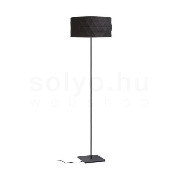 CORTINA/JAKARANDA állólámpa fekete/fekete textil/fém 230V LED E27 15W