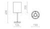 NYC/RON 15/20 asztali lámpa  Polycotton fekete/nikkel 230V LED E27 15W