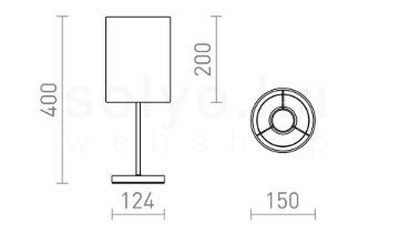 NYC/RON 15/20 asztali lámpa  Polycotton fekete/nikkel 230V LED E27 15W