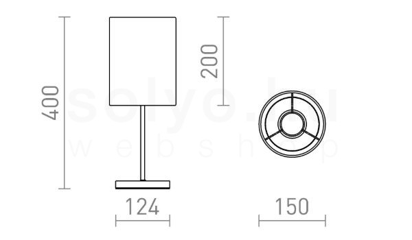 NYC/RON 15/20 asztali lámpa  Monaco galamb szürke/ezüst PVC/króm 230V LED E27 15W
