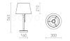 KEITH/AMBITUS 30 asztali lámpa USB-vel  Polycotton fehér/bükk 230V LED E27 15W