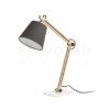 NIZZA asztali lámpa Polycotton fekete/fa 230V LED E14 7W
