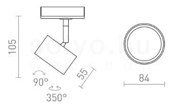 PIXEL egy áramkörös sínre fekete 230V LED GX53 7W