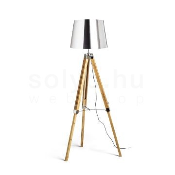 ALVIS/ILUSION állólámpa  krómozott fólia/bambusz 230V LED E27 15W