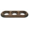 Hármas sötét fa sorolókeret falonkívüli porcelán egységekhez
