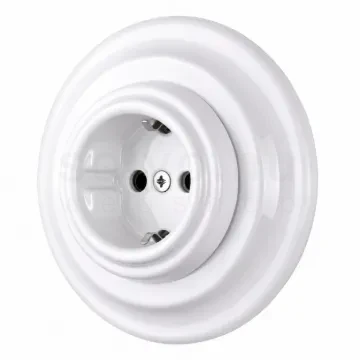 Fehér porcelán konnektor, falba süllyesztett kerettel - BONOLO