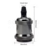 Fényes fekete króm Edison foglalat M10×1 menettel