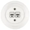 Fehér porcelán keretes dupla adatcsatlakozó