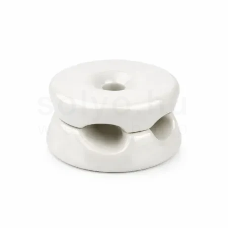 Fehér porcelán dupla vezetékrögzítő falon kívüli kábelezéshez