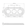 240×100 mm fekete porcelán sorolókeret PR1 rendszerhez