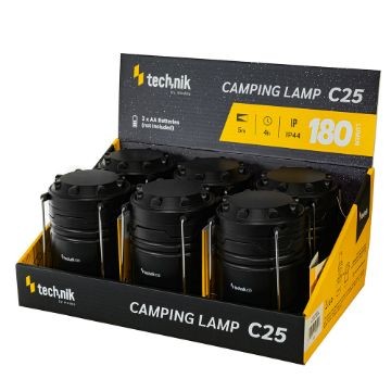 Technik Kempinglámpa C25 (3xAA/nem tartozék) COB IP44 (180 lumen) 6db/display