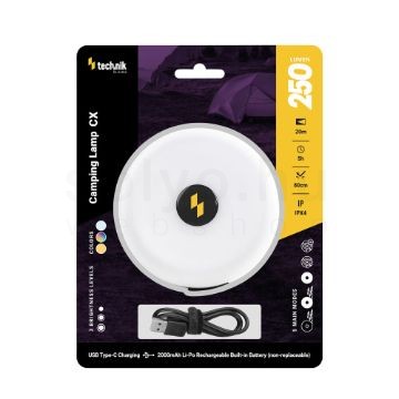 Technik Kempinglámpa CX (akkumulátoros) XPG+24 LED + USB Type-C (250 lumen)