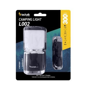 Technik Kempinglámpa L002 (akkumulátoros - 1500mAh) (300 lumen)